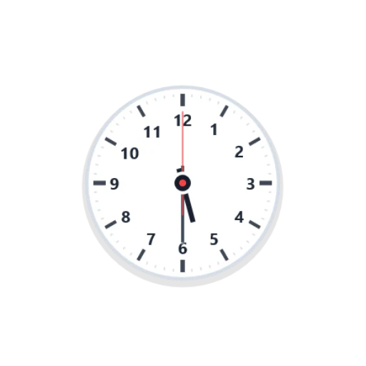 Analog Clock — Dark Glass
