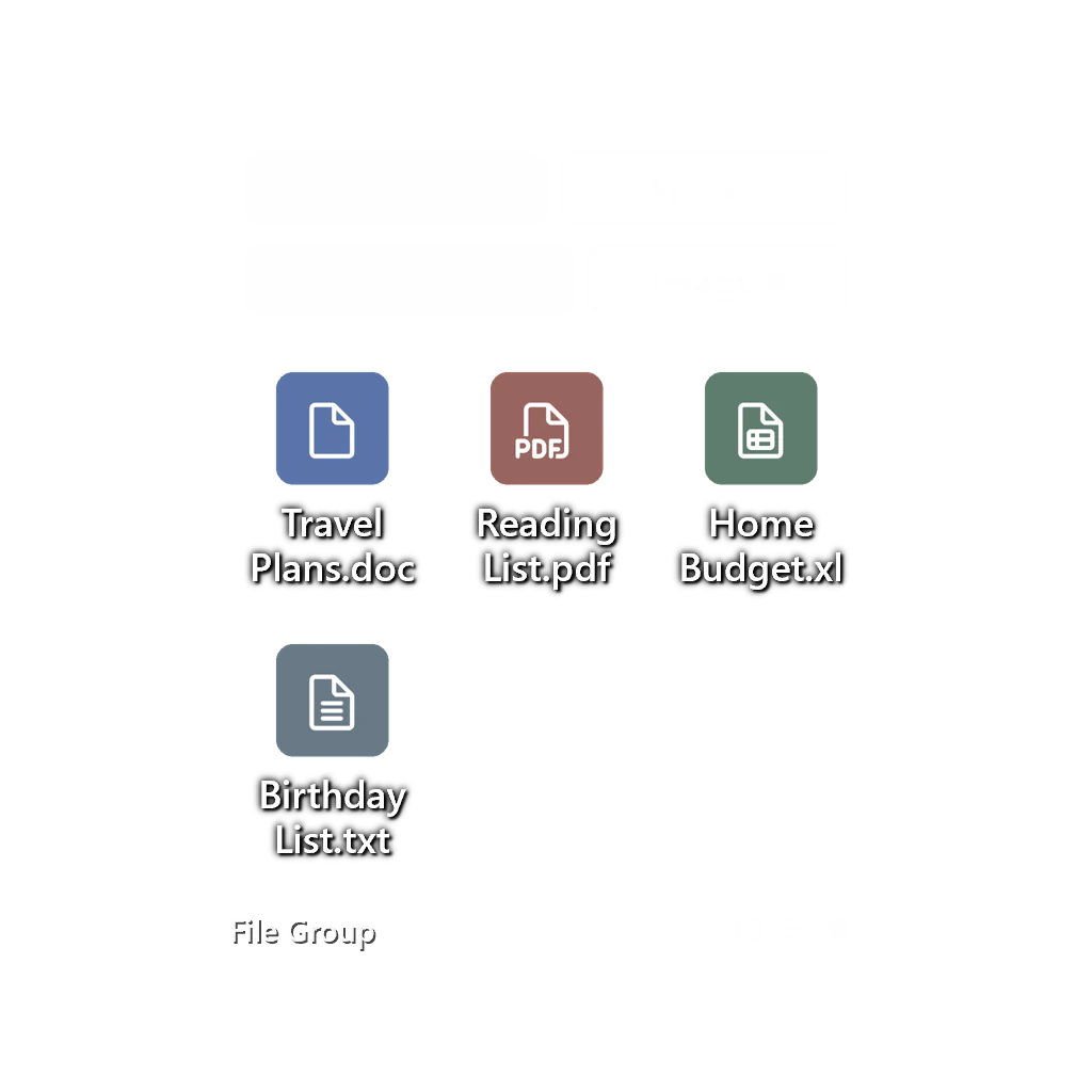 File Group — Icon grid — Dark Glass