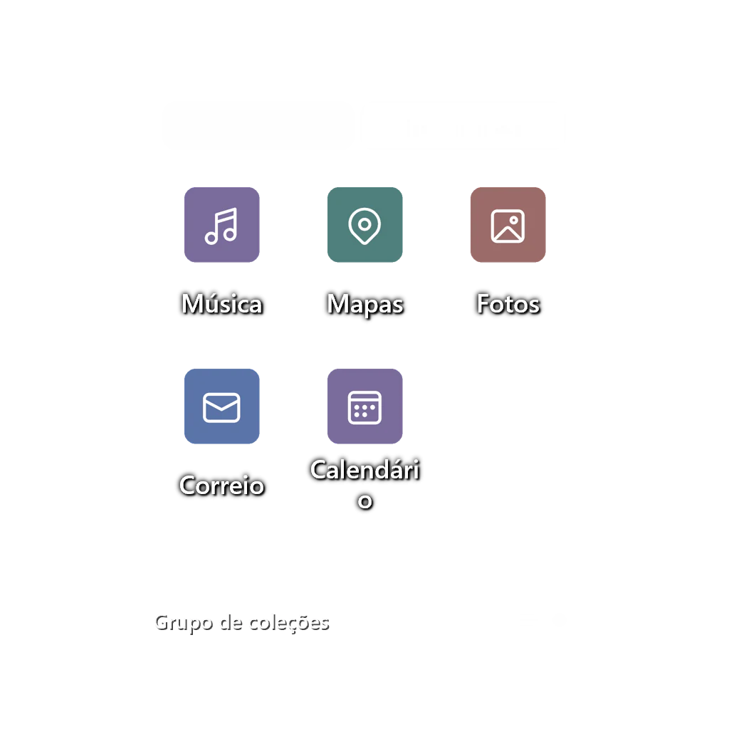 Grupo de coleções — Grade de ícones — Vidro Escuro