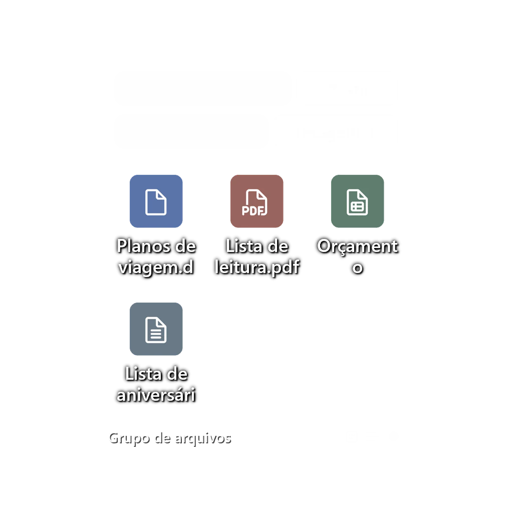 Grupo de arquivos — Grade de ícones — Vidro Escuro